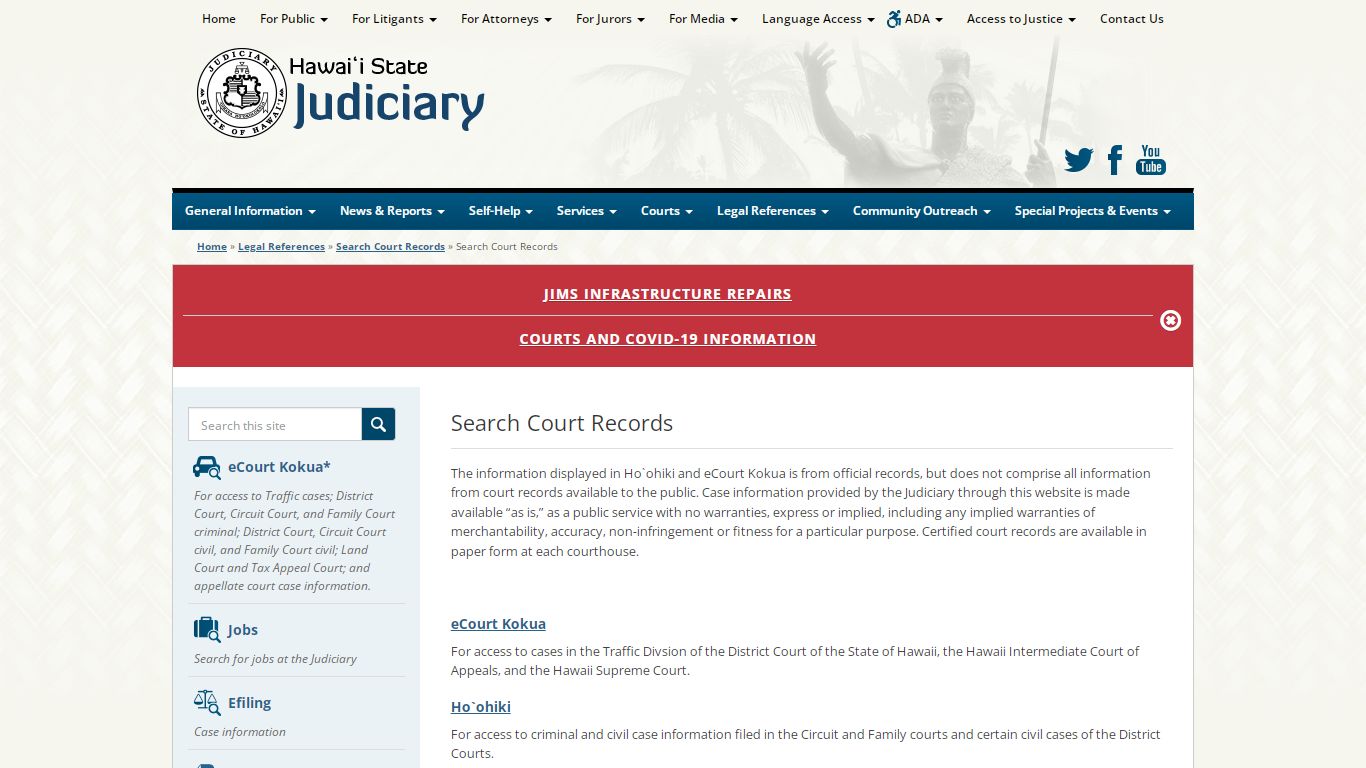 Judiciary | Search Court Records